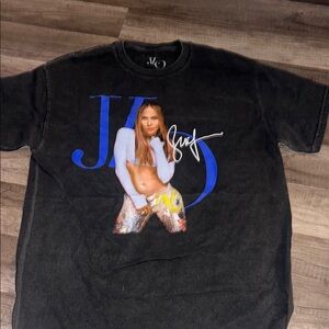 Jennifer Lopez Black Cotton T-Shirt